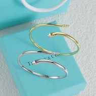 Tiffany 蛇形開口手環 金色/銀色 香港專櫃同款 時尚輕奢手飾