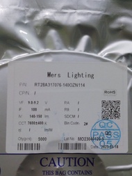 (100biji) 2835 led 9v 6700k/ 7000k/7600k super putih (RT series) Mers lighting