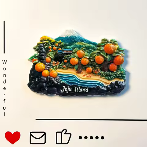South Korea, Jeju Island, Hanna Mountain, 3D Stereoscopic, Tourism Souvenirs, Resin Painting, Decora