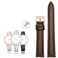 Womens Genuine Leather Watch Band Casio Fossil Rossini Folli Follie Plain Watch Chain Strap Pink Blu