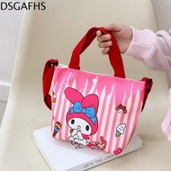 DSGAFHS Cinnamoroll กระเป๋าผ้าใบ Kuromi มายเมโลดี้ กระเป๋า Crossbody กระเป๋าสะพายไหล่ Kuromi แบบพกพา