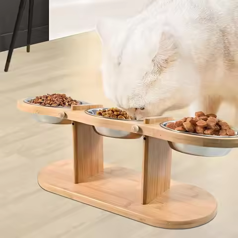 3 elevated cat bowls tilted anti-vomiting iron bowl elevated cat food bowl for food and water all wo