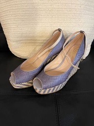 Tod’s灰色楔型魚口鞋（37.5）
