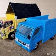 Mainan Mobil Truk Kayu Miniatur Truk Kayu - Biru #Original[Grosir]