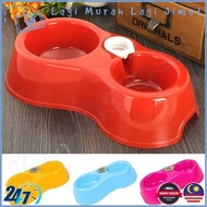 2 In 1 Double Food Water Pet Bowl Bekas Makanan Mangkuk Kucing Haiwan Cat Dog Round Bowl/Bekas Makanan kucing ancing