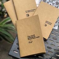 [A6] Japanese Kraft Cover Notebook Font Typo Reading Book, Horizontal Line, Dot Grid, Square, Refill