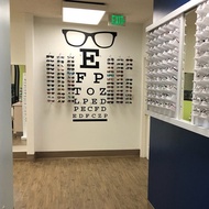 Large Glasses Eye Chart Optical Window Wall Sticker Eye Doctor  Optometry Hipster  Eyewear Specs Fra