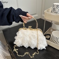 Zephyr Chiffon 3D Flower Banquet Bag Fashion Evening Bags Luxury Women Chain Shoulder Bag Fashion Cl