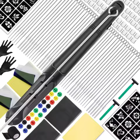 Complete 3D Hand Poke and Stick Tattoo Kit DIY Stick Poke Tattoo Ink Needles Set for Handpoke Tattoo