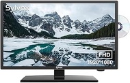 SYLVOX 24 Inch TV 12/24 Volt TV 1080P Full HD RV TV,Built-in DVD Player FM Radio with Base and Digital Noise Reduction Function