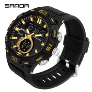 ⌚2023 SANDA นาฬิกาผู้ชายใหม่เอี่ยมนาฬิกากีฬานาฬิกาข้อมือ Military สำหรับนาฬิกาดิจิตอลของผู้ชายกันน้ำ Relogio Masculino 3087