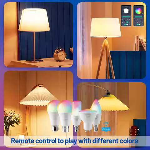 Dimmable Tuya Rgb Smart Bulb Gu10 C37 A60 T37 E14 E27 B22 Light Wifi Led Magic Lamp AC85V-265V Work 