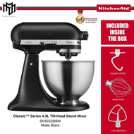 KitchenAid Classic Series 4.3L Tilt-Head Stand Mixer 5K45SSB (White, White Matte, Black Matte) - 5K4