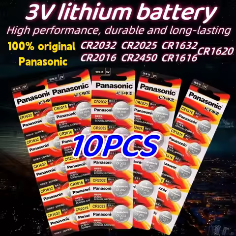 10Pcs Original Panasonic CR2032 CR2025 CR2016 CR1632 CR1616 CR1620 CR2450 CR2430 3v Lithium Battery 