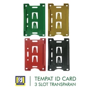3-SLOT Transparent ID CARD Holder