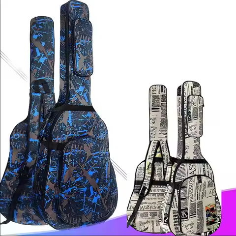 600D Water-resistant Oxford Cloth Double Stitched Padded Strap Gig Bag Guitar Case for 40/41 inch Ac