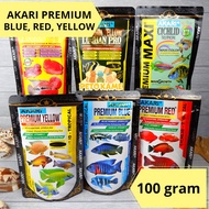Akari Premium Cichlid Blue Red Yellow Maxi | Floating | 100gram 100gram 100g 100gr chana predator