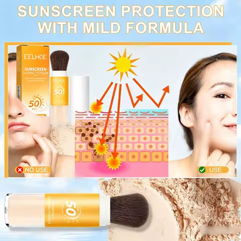 Instant Matte&Blur Effect Mineral Sunscreen Setting Powder SPF 50; SPF Re-application&No White Cast