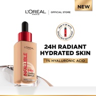 LOréal Paris Infallible 24H Tinted Serum Foundation, Radiant skin with 1%Hyaluronic Acid, Longwear, 
