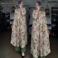 Azalea Set - One Set Wanita Long Tunik Rayon Diamond Premium Setelan Wanita Kekinian Celana Kulot