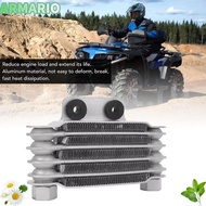 IARMARIOQR Universal Oil Cooler, Aluminum 65ml Original Oil Cooler, 5 Row Durable Motorcycle Engine 
