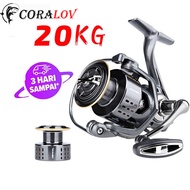 【Ready Stok】CORALOV Reel Deukio Semua Logam Reel Relll Pancing Power Handle Full Besi Murah Real Pan