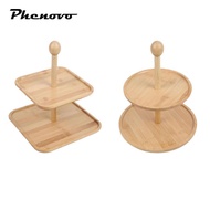 [Phenovo] Wood Cupcake Stand with Tiered Trays, Dessert Display Stands, Cupcake Display Stand, for W