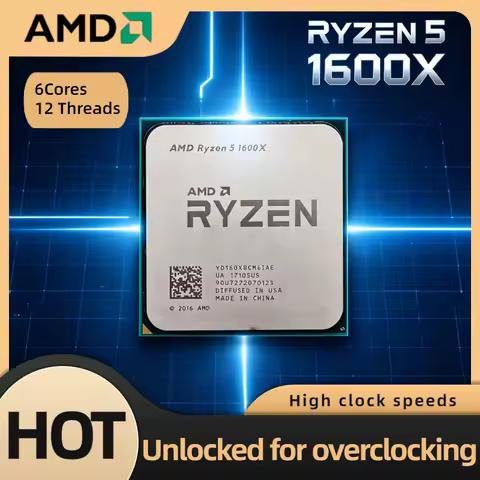 AMD Ryzen 5 1600X 6 Core 12 Thread 3.6GHz Socket AM4 95W 16M L3 Cache CPU Pro Max 4K for Gaming Desk