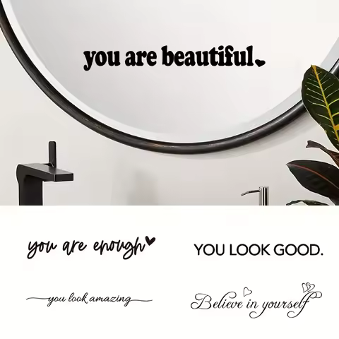 Inspire Motivational Quote Decal You Are Beautiful Mirror Vinyl Sticker Believe in yourself Stickers