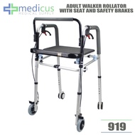 EA EA 919 Adult Walker Rollator with Seat and Safety Brakes