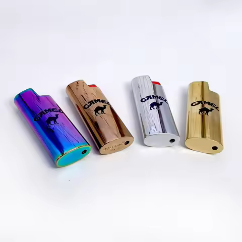 Metal Armor Bic J5 Lighter Shell Camel Ice Mirror J5 Lighter Case 60mm Plastic Body Protection Light