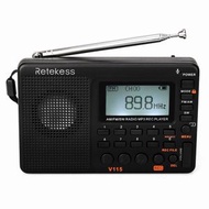 全城熱賣 - Retekess V-115全波段收音機FM AM便攜MP3播放器（黑色）