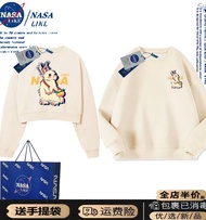 Nasa American สตรีทสไตล์ ชุดคู่รัก ฤดูใบไม้ผลิ ฤดูใบไม้ร่วง Pure ผ้าฝ้าย คอกลม เสื้อสเว็ตเชิ้ต เสื้อ