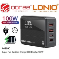 LDNIO A4808Q 65W / A4809C 100W  LED DISPLAY DESKTOP CHARGER PD SUPER FAST CHARGING DESKTOP CHARGER L