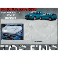 PERODUA AXIA 2023 ADVANCE GT2 STYLE FRONT BONNET MATERIAL FIBER CAR BODYKIT BONNET AXIA