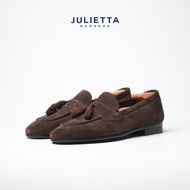 JULIETTA - Grand Tassel Loafer Suede : Brown (Unlined)