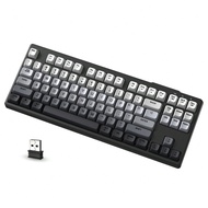 FREEWOLF M87 Wireless Gaming Keyboard Mechanical Feel Silent RGB Backlight Bluetooth/2.4Ghz Dual Mod