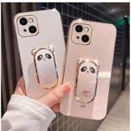 Suitable for Apple 17 Phone Case Electroplating Bear Bracket iPhone16 Protective Case New Style 15 S