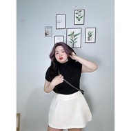 Chân Váy Bigsize Nữ Ngắn Chữ A Vải Kaki Không Co Giãn Khóa Sau Giot Lệ Có Dây Rút Eo Điều Chỉnh Độ R