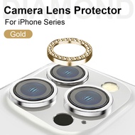 ฟิล์มเลนส์กล้องถ่ายรูปติดเพชรวงแหวนถูกครอบด้วยเลนส์เดียวสำหรับ iPhone 15 Plus 14 13 11 12 Pro Max