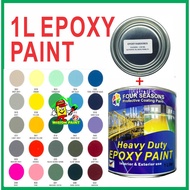 1L ( 1 Liter ) EPOXY COATING ( Four Seasons Paint ) New Epoxy Floor Paint / Heavy Duty Coating - Finishesstationery