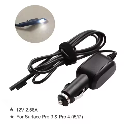 High Quality 12V 2.58A 3.6A 15V Power Supply Adapter Laptop Cable Car Charger for Microsoft Surface 