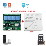 B7Tuya Smart Wifi Motor Switch Module RF 433 Radio Remote Control 4CH Inching Relay for Home 4CH