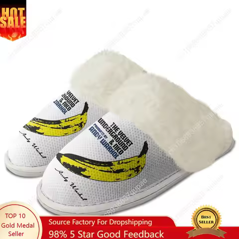 The Velvet Underground Plush Slippers Keep Warm Shoes Mens Womens Home Cotton Bedroom Customized The