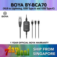 BOYA BY-BCA70 XLR to Lightning / USB Type-A / USB Type-C Audio Mixer Adapter (For Smartphone / Computer)