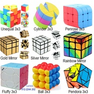 [Ready Stock in KL] 3x3x3 and 2x2x2 Gold & Silver Mirror Cube, 3x3x3 Unequal Cube, 1x3x3 Gold Ghost 