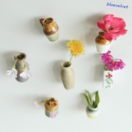 BLUEVELVET Mini Ceramic Vase, Unique Decorative Vase Fridge Magnets, Creative Small Handmade Flower 