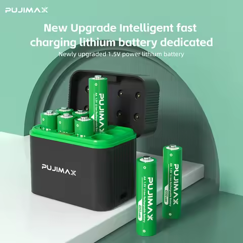 PUJIMAX 1.5V AA Rechargeable Lithium-ion 4255mWh Battery With Smart Battery Charger SET 2/4 Batterie