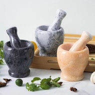 Garlic Mortar Stone Garlic Masher Stone Mortar Household Crushing Jar Medicine Grinder Manual Old-Fa