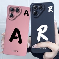 For Tecno Pova 7 4G LJ6 Cover Case Lucky Initial Letter Couple Silicone Soft Matte Phone Bumper for 